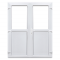 Dubbeldörr i plast - ½ glas ½ panel 200 x 210