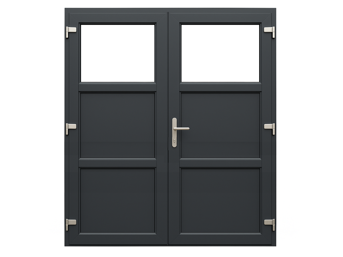Plast Dobbeltd�r - Sort Glas/Panel 200 x 200