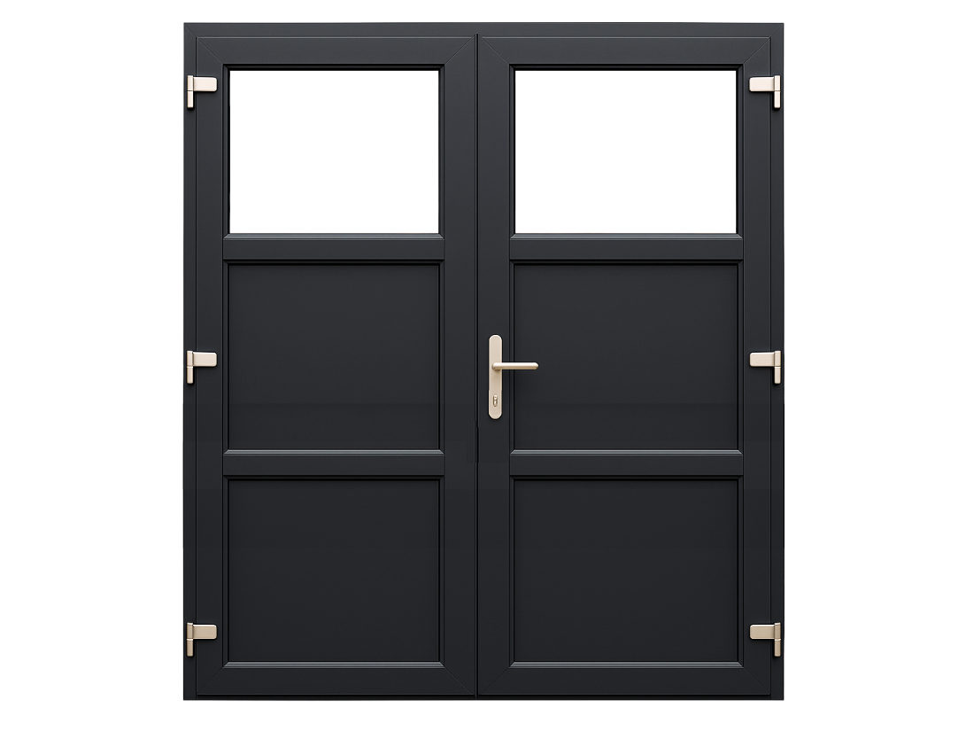Plast Dobbeltd�r - Sort - Glas/Panel 151 x 210