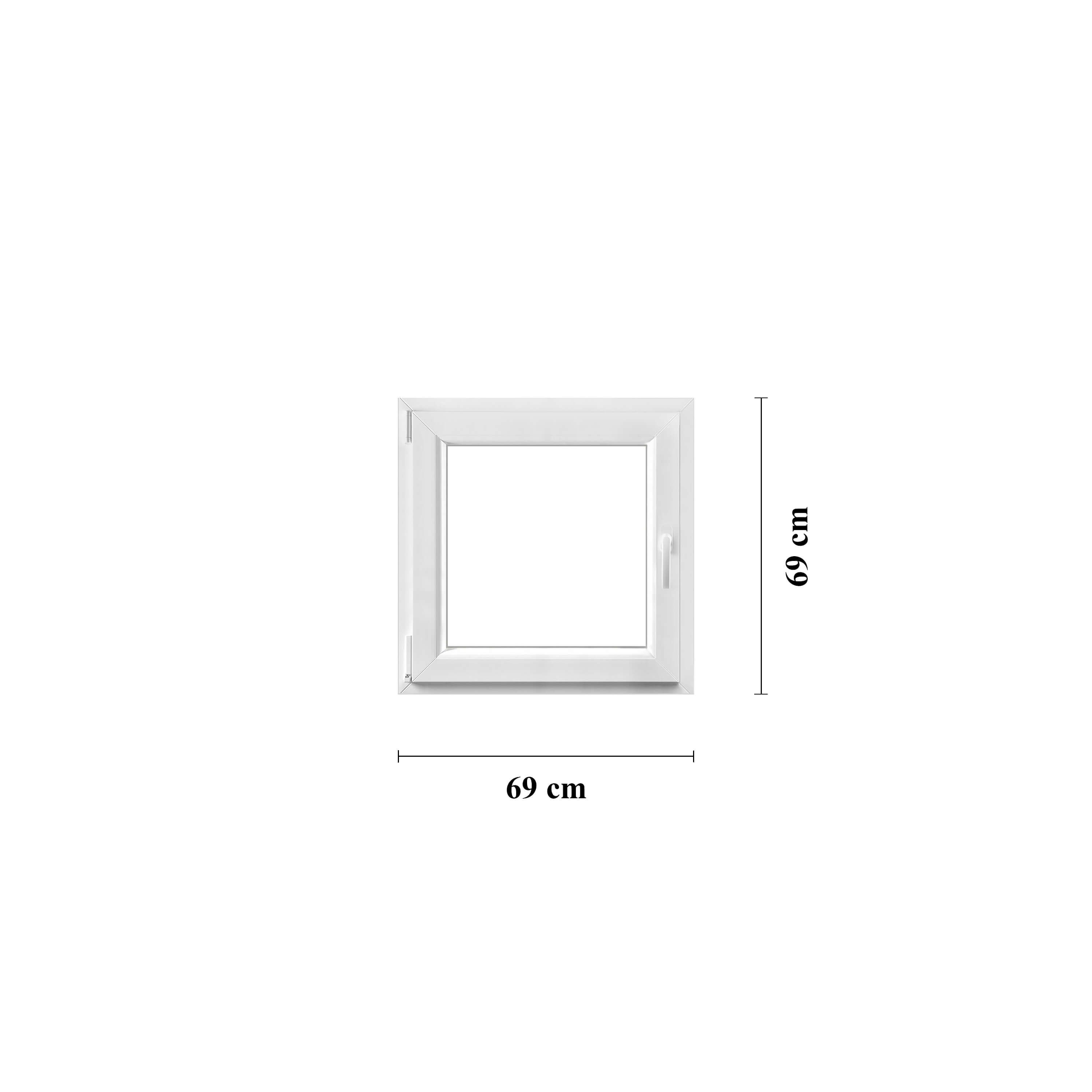 Dreh Kipp fnster PVC.  69 x 69 cm