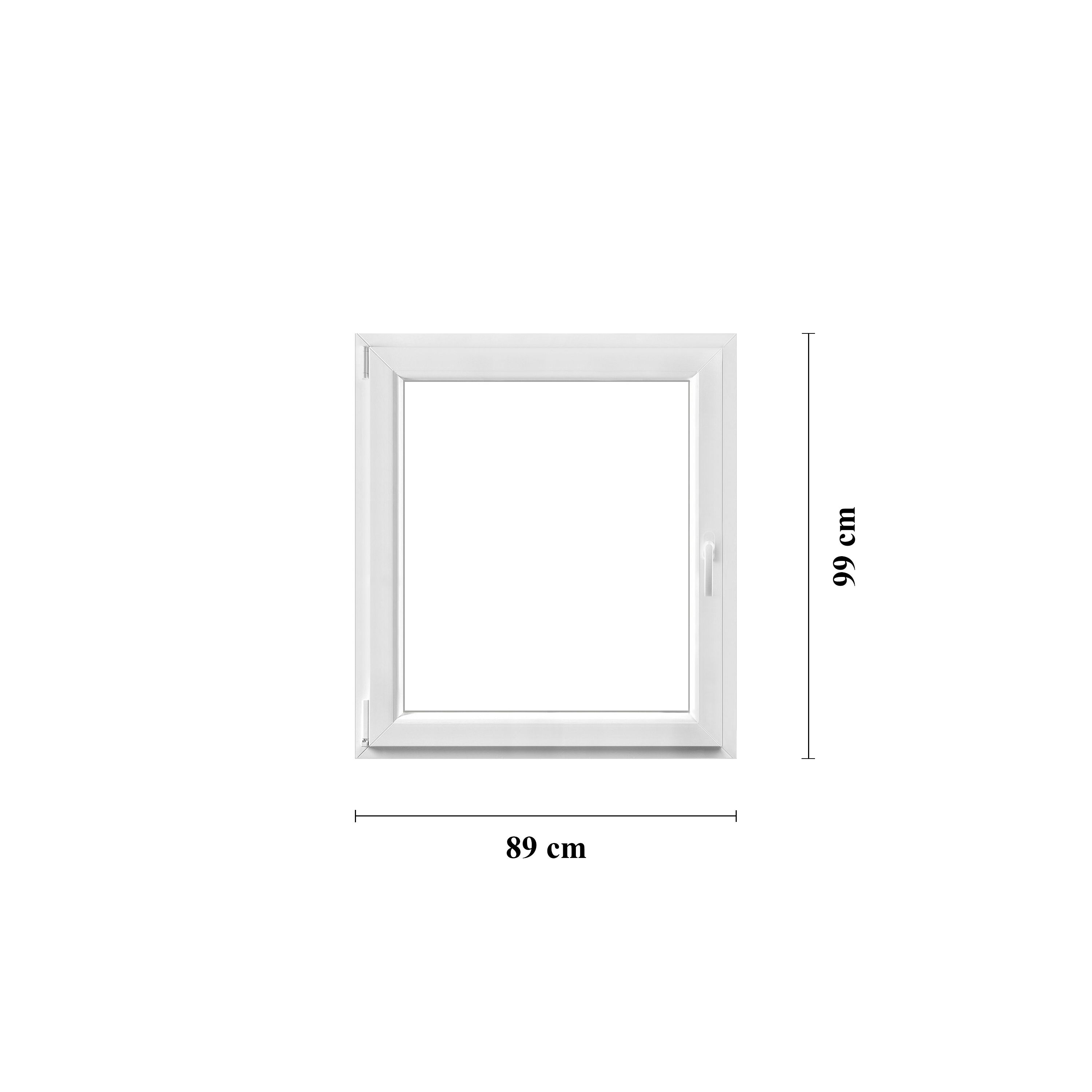 Dreh Kipp fönster PVC.  89 x 99 cm