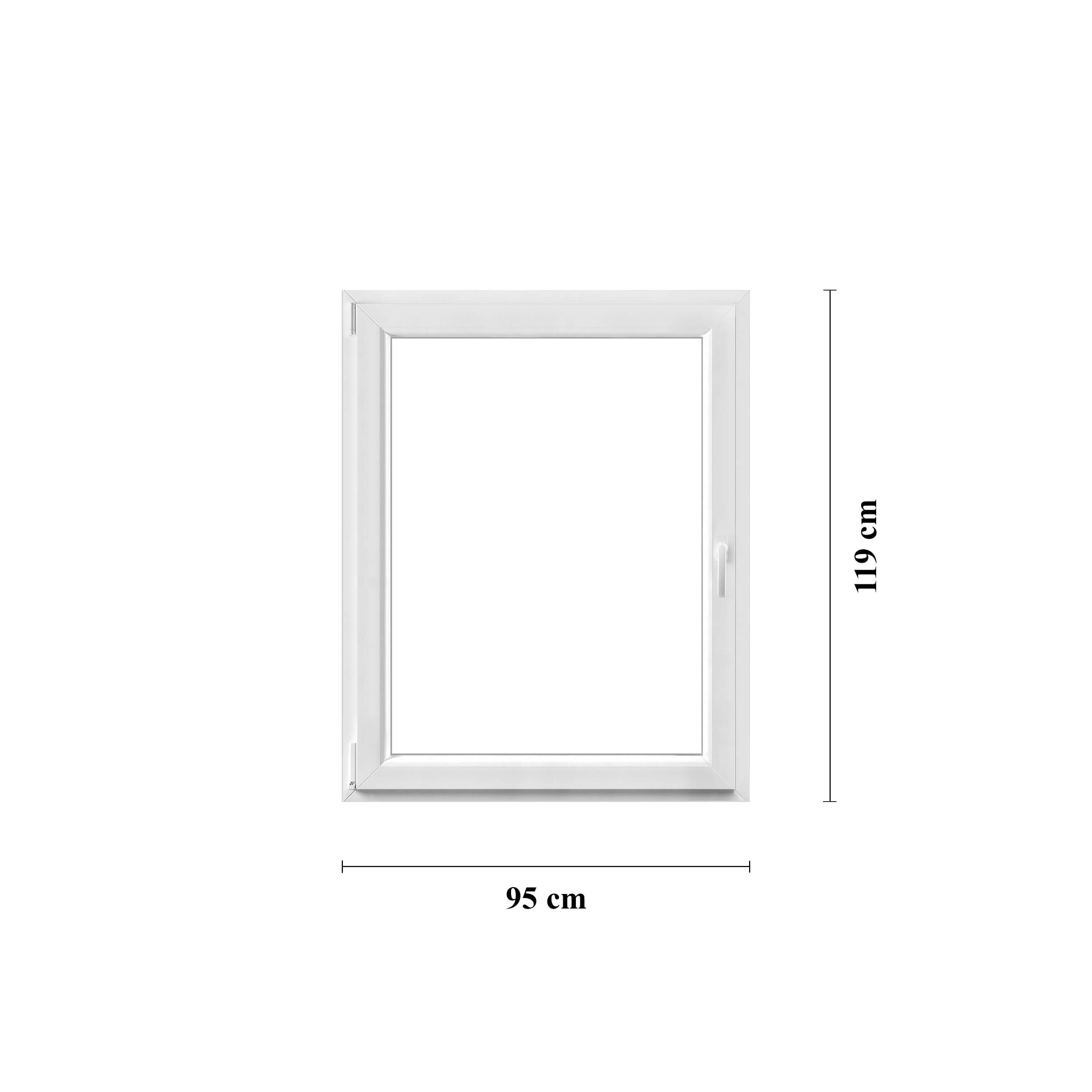 Dreh Kipp fönster PVC. 95 x 119 cm