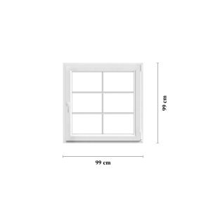Dreh Kipp f&ouml;nster med inv&auml;ndiga spr&ouml;js PVC 99 x 99 cm