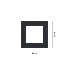 Dreh Kipp f&ouml;nster PVC - Antracit  99 x 99 cm