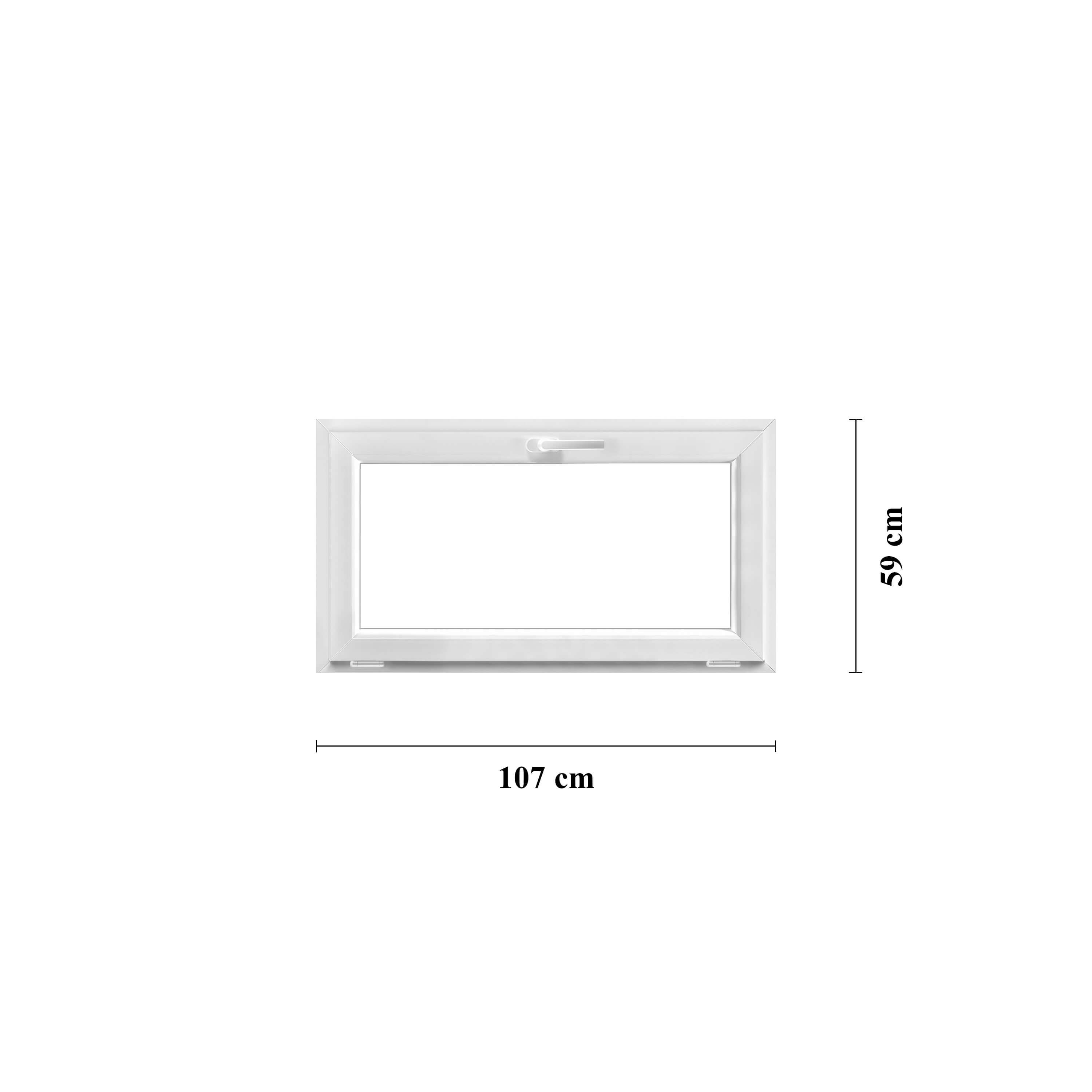 Bottenhängt fönster PVC 107 x 59 cm