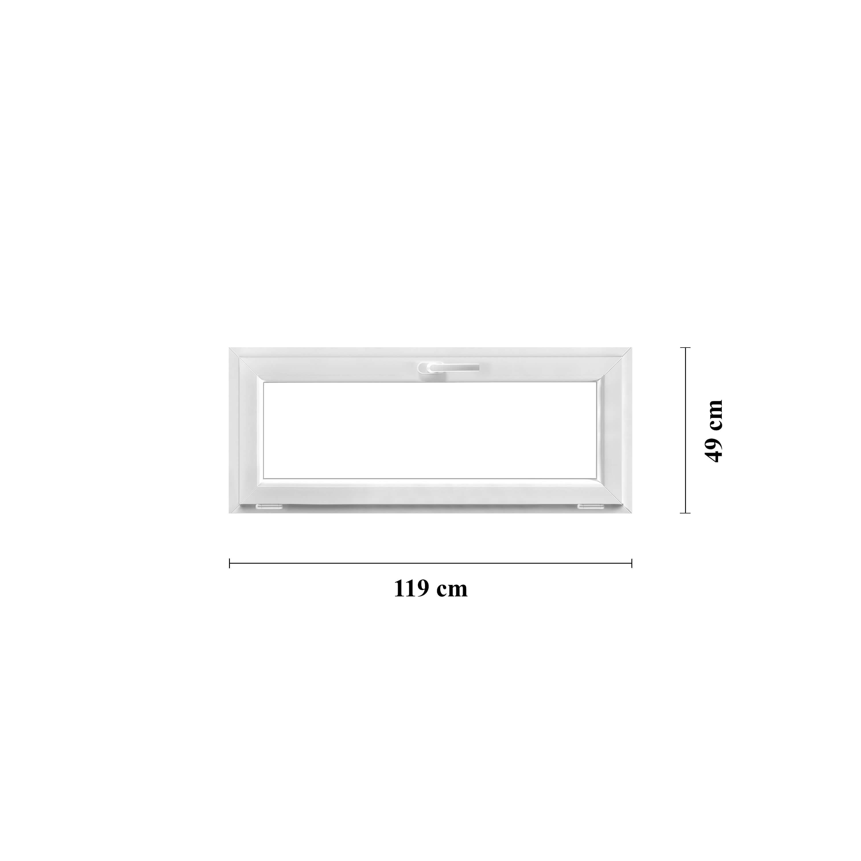 Bottenhängt fönster PVC  119 x 49 cm