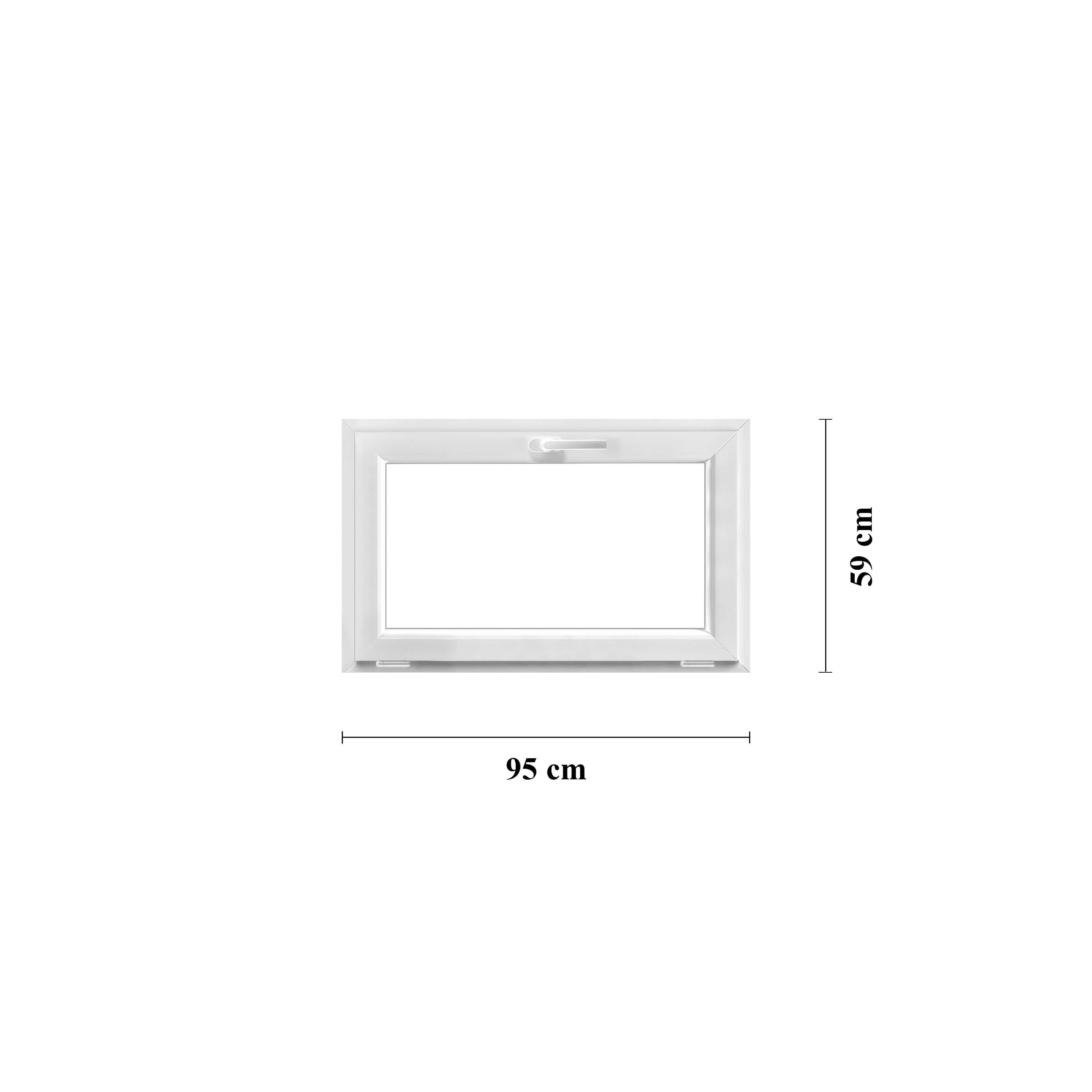 Bottenhängt fönster PVC  95 x 59 cm