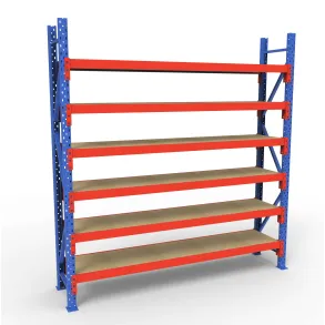 Komplet Lagerreol | 1 Fag | 6 Lag | 180cm Vanger | H�jde: 200cm | Dybde: 40cm