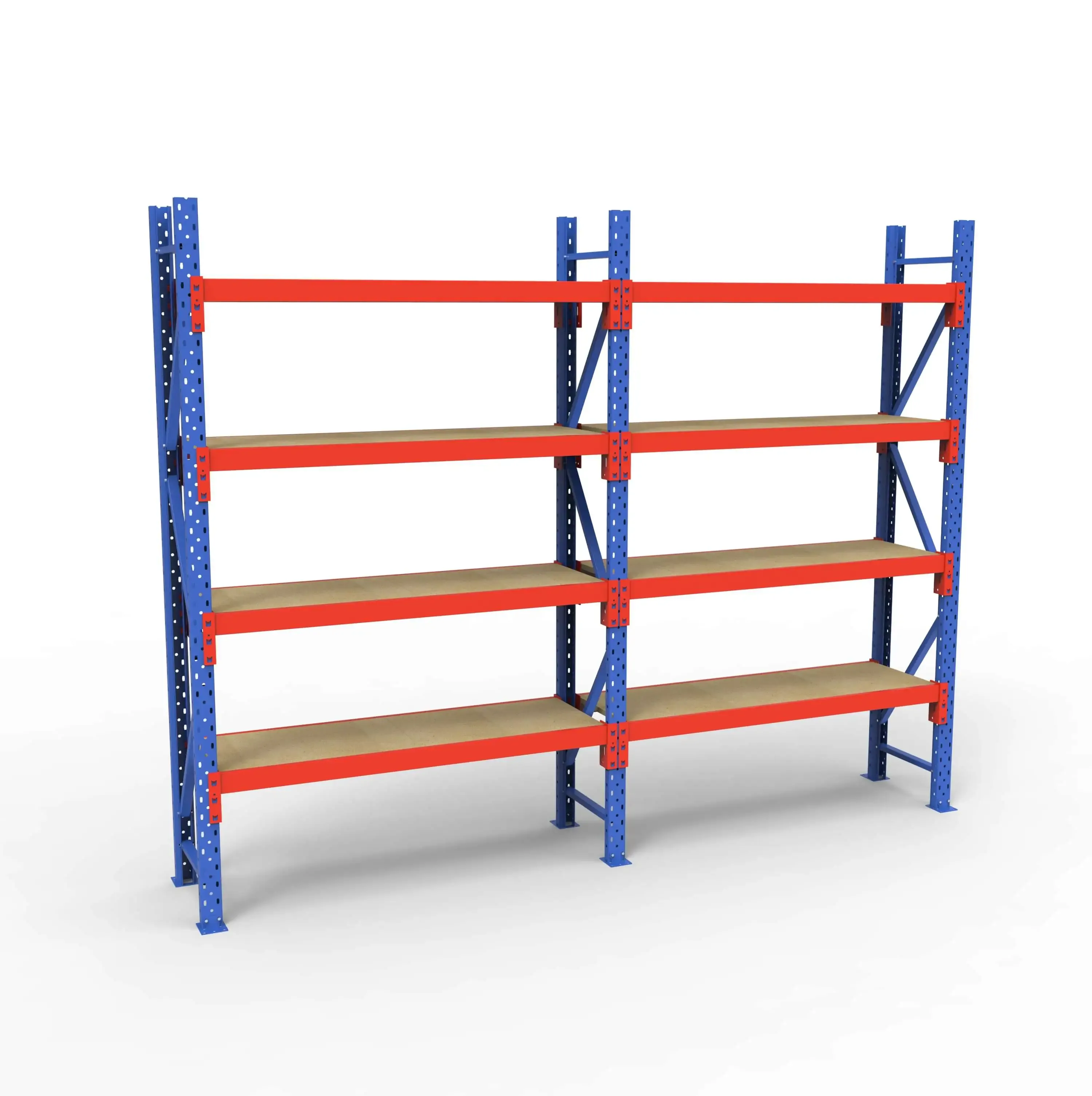 Komplet Lagerreol | 2 Fag | 4 Lag | 180cm Vanger | H�jde: 200cm | Dybde: 40cm