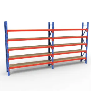 Komplet Lagerreol | 2 Fag | 5 Lag | 180cm Vanger | H�jde: 200cm | Dybde: 40cm