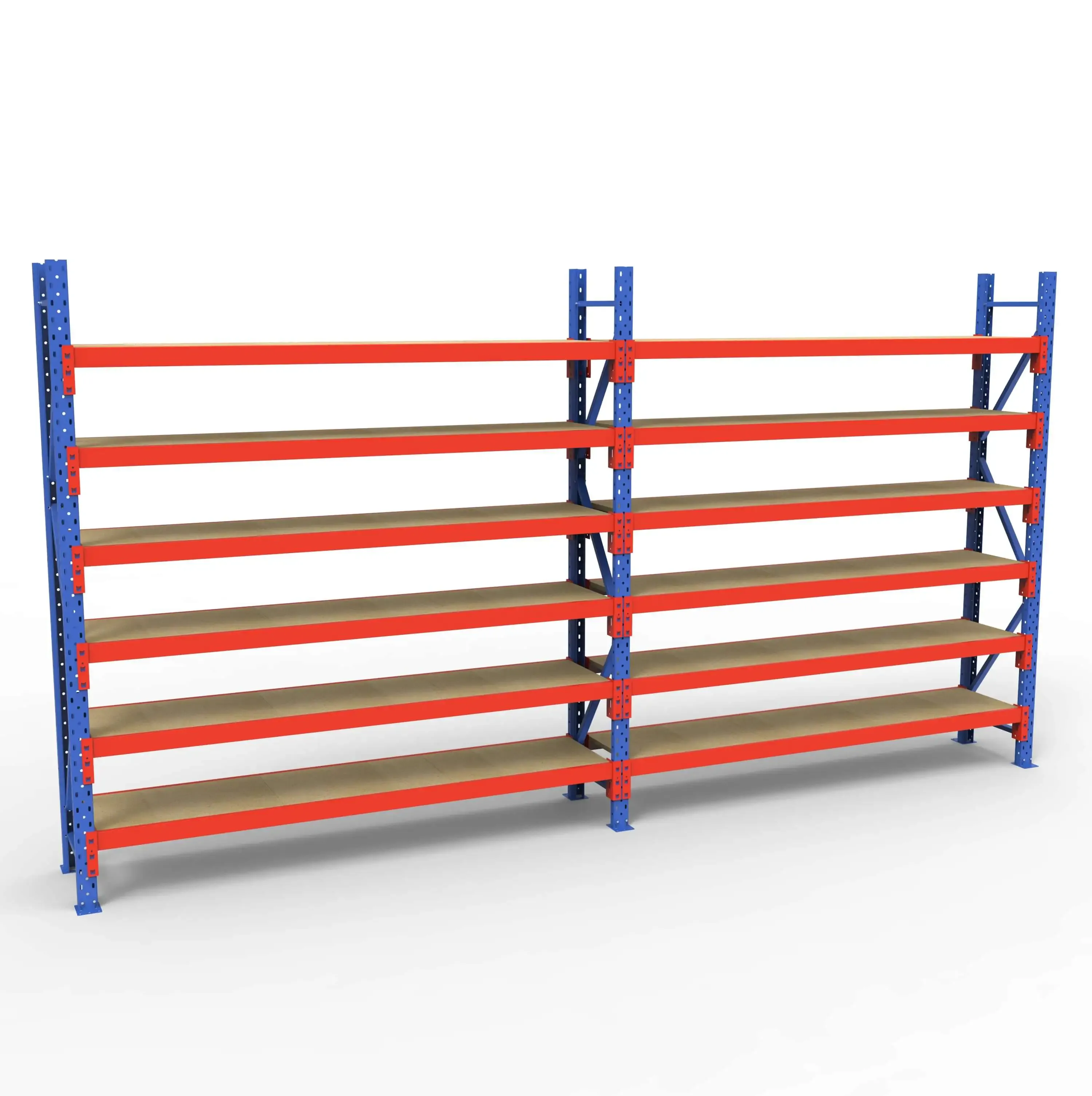 Komplet Lagerreol | 2 Fag | 6 Lag | 180cm Vanger | H�jde: 200cm | Dybde: 40cm