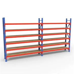 Komplet Lagerreol | 2 Fag | 6 Lag | 180cm Vanger | H�jde: 200cm | Dybde: 40cm