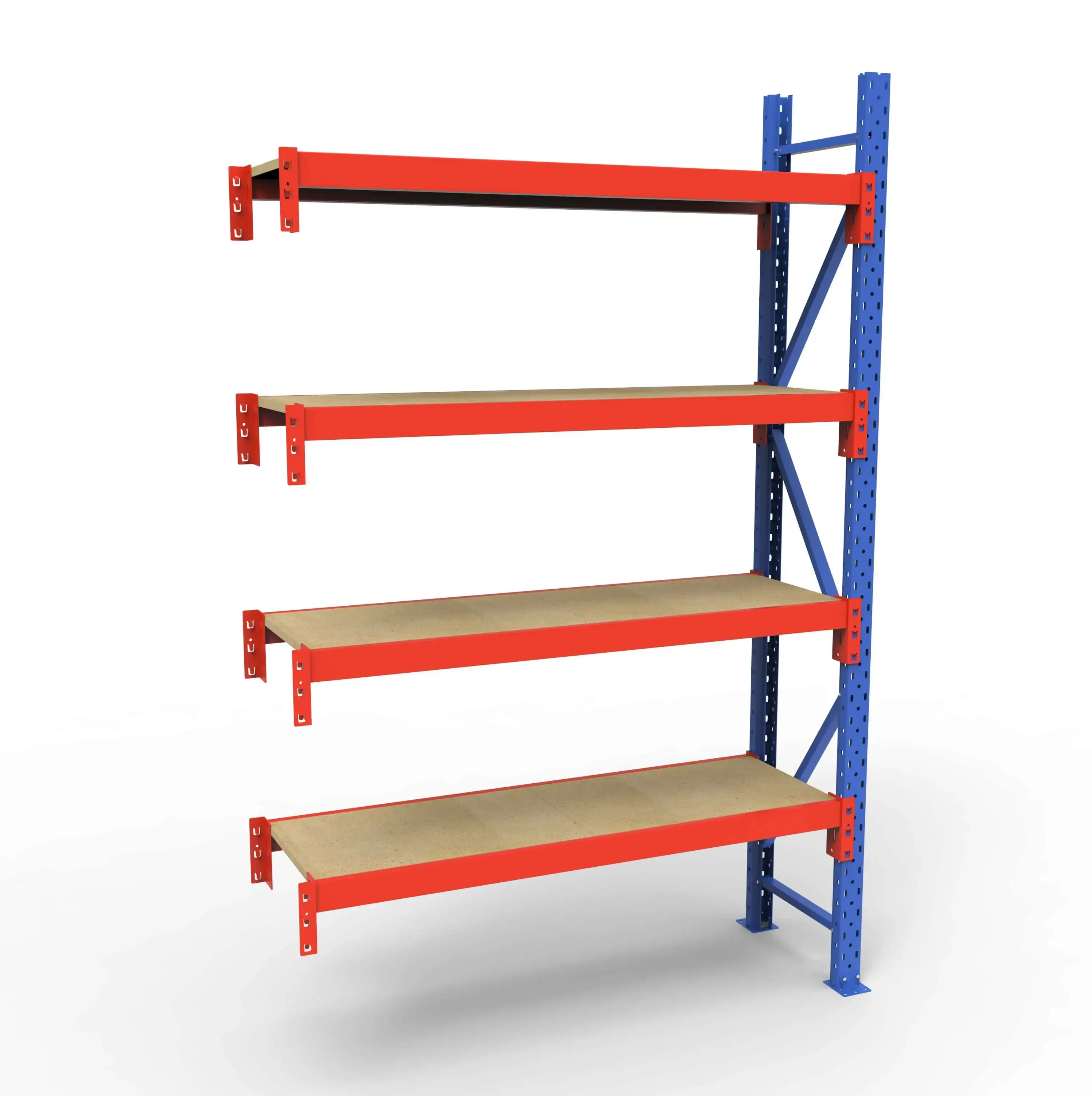Lagerreol tilbygningsfag | 4 Lag | 180cm Vanger | H�jde: 200cm | Dybde: 40cm