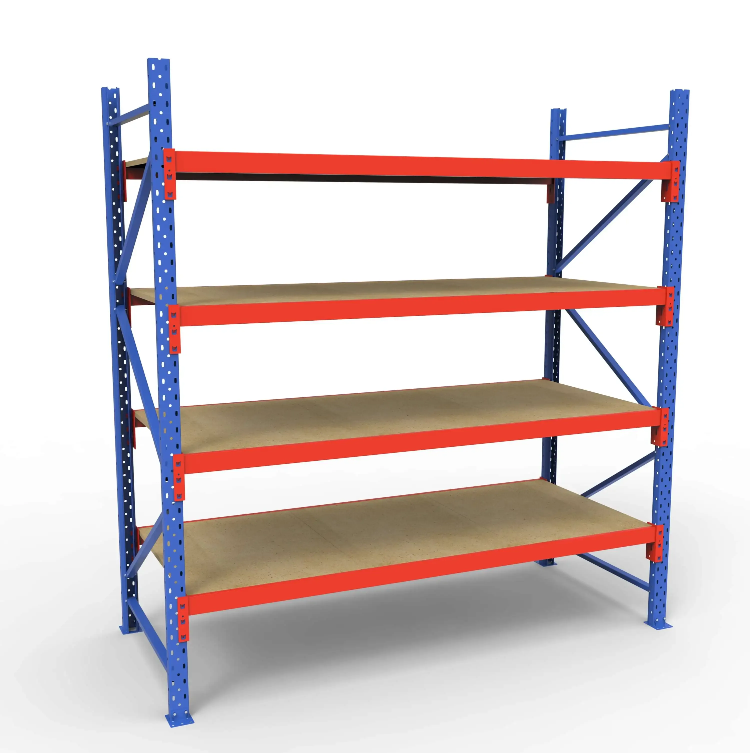 Komplet Lagerreol | 1 Fag | 4 Lag | 180cm Vanger | H�jde: 200cm | Dybde: 80cm