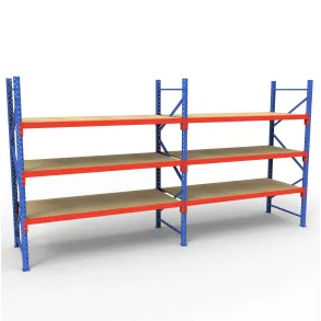 Komplet Lagerreol | 2 Fag | 3 Lag | 180cm Vanger | H�jde: 200cm | Dybde: 80cm