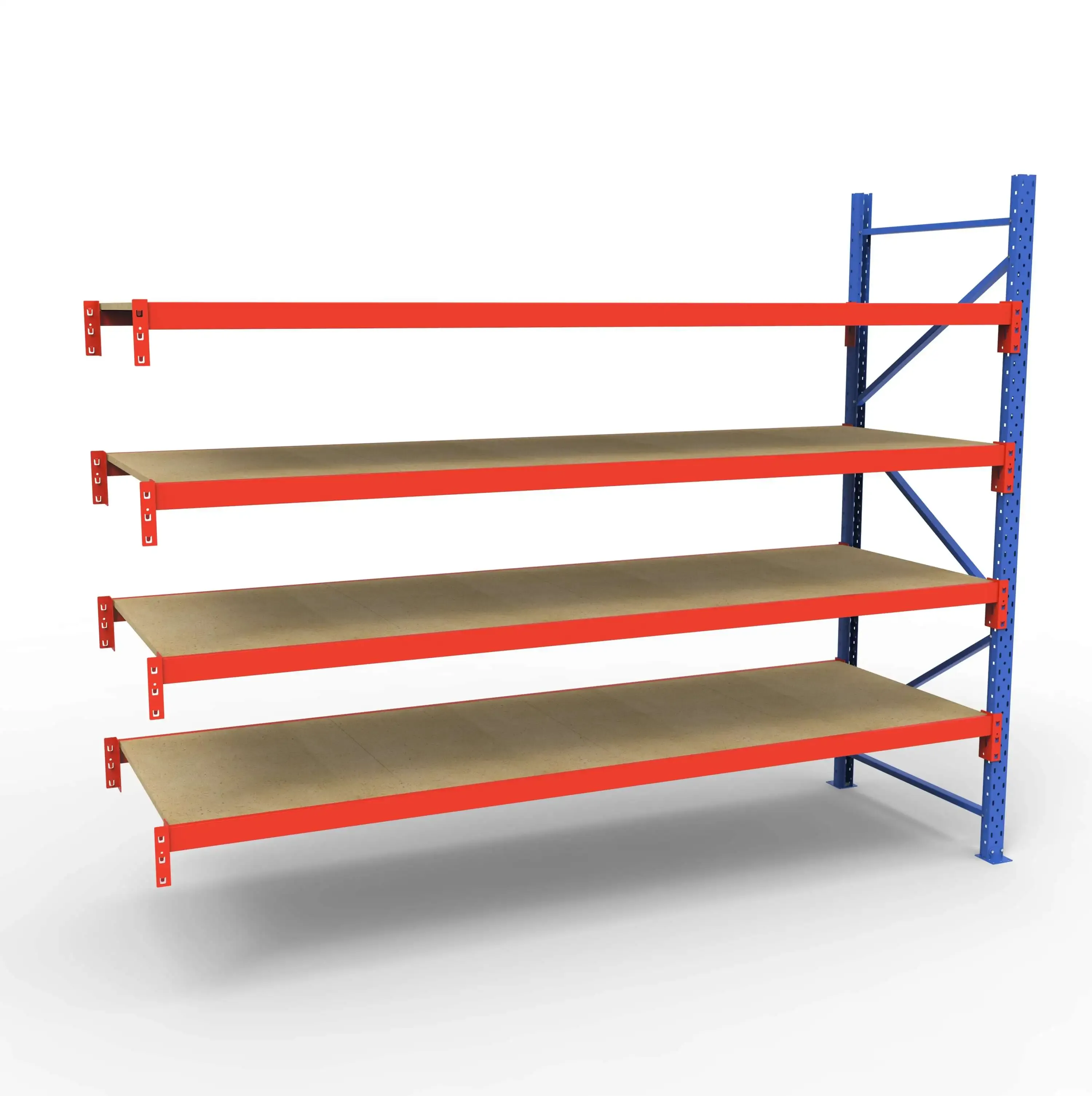 Lagerreol tilbygningsfag | 4 Lag | 240cm Vanger | H�jde: 200cm | Dybde: 80cm