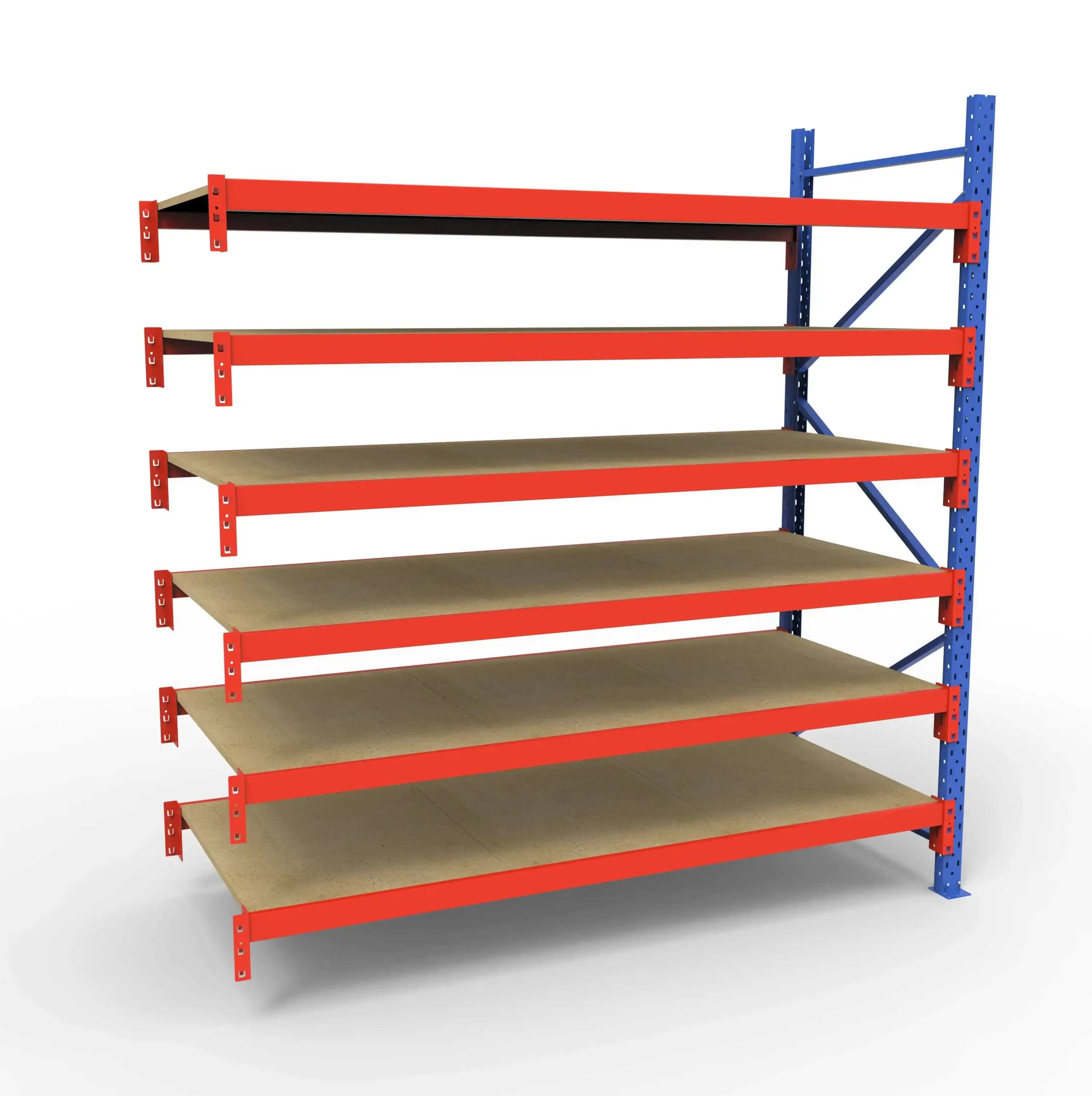 Lagerreol tilbygningsfag | 6 Lag | 180cm Vanger | H�jde: 200cm | Dybde: 80cm