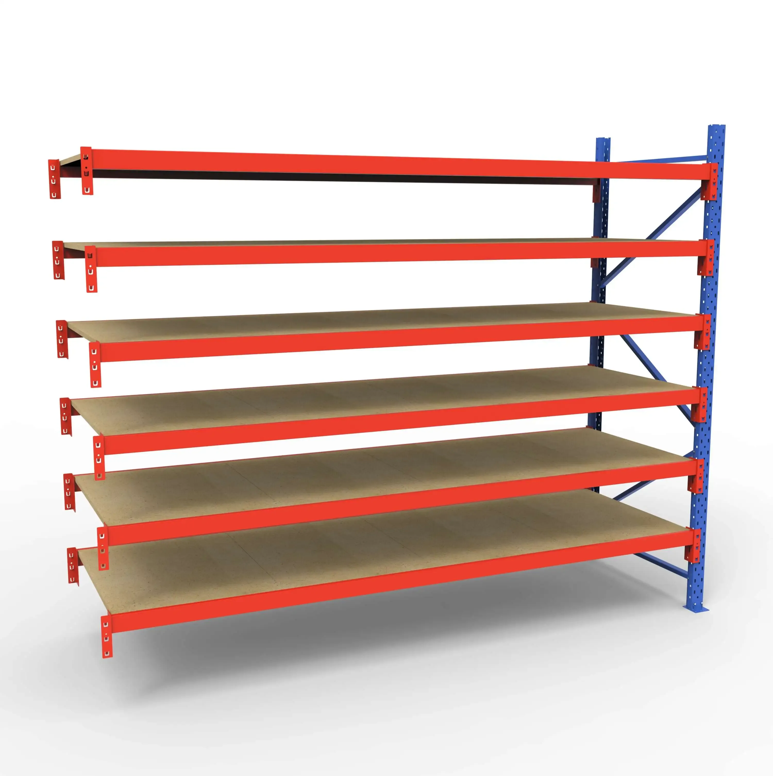 Lagerreol tilbygningsfag | 6 Lag | 240cm Vanger | H�jde: 200cm | Dybde: 80cm
