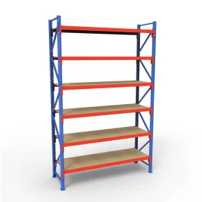 Komplet Lagerreol | 1 Fag | 6 Lag | 180cm Vanger | H�jde: 300cm | Dybde: 40cm