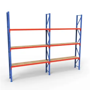 Komplet Lagerreol | 2 Fag | 3 Lag | 180cm Vanger | H�jde: 300cm | Dybde: 40cm
