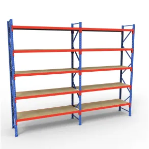 Komplet Lagerreol | 2 Fag | 5 Lag | 180cm Vanger | H�jde: 300cm | Dybde: 40cm
