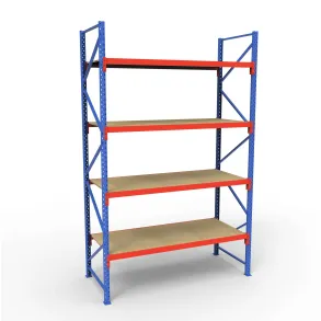 Komplet Lagerreol | 1 Fag | 4 Lag | 180cm Vanger | H�jde: 300cm | Dybde: 80cm