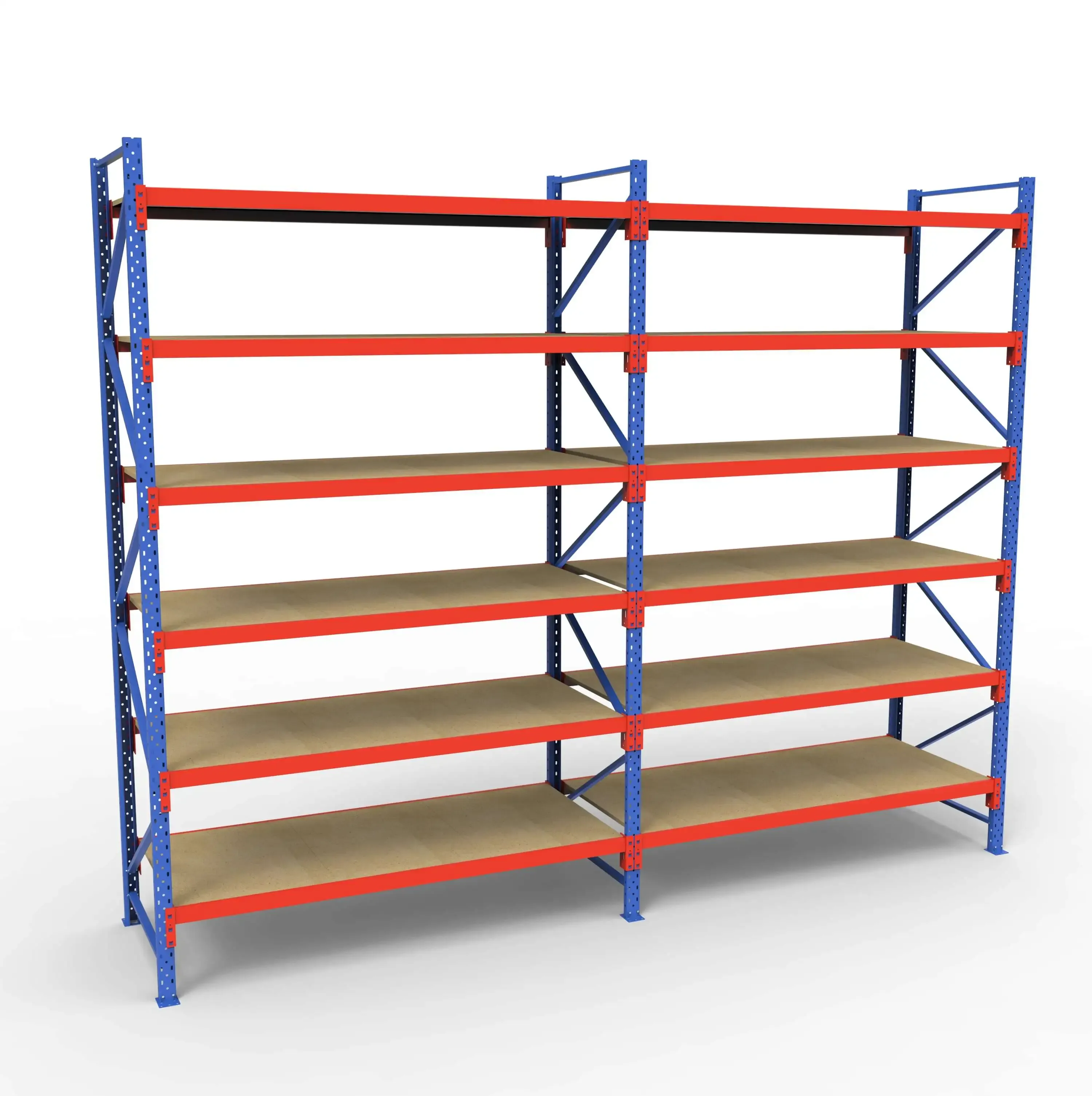 Komplet Lagerreol | 2 Fag | 6 Lag | 180cm Vanger | H�jde: 300cm | Dybde: 80cm