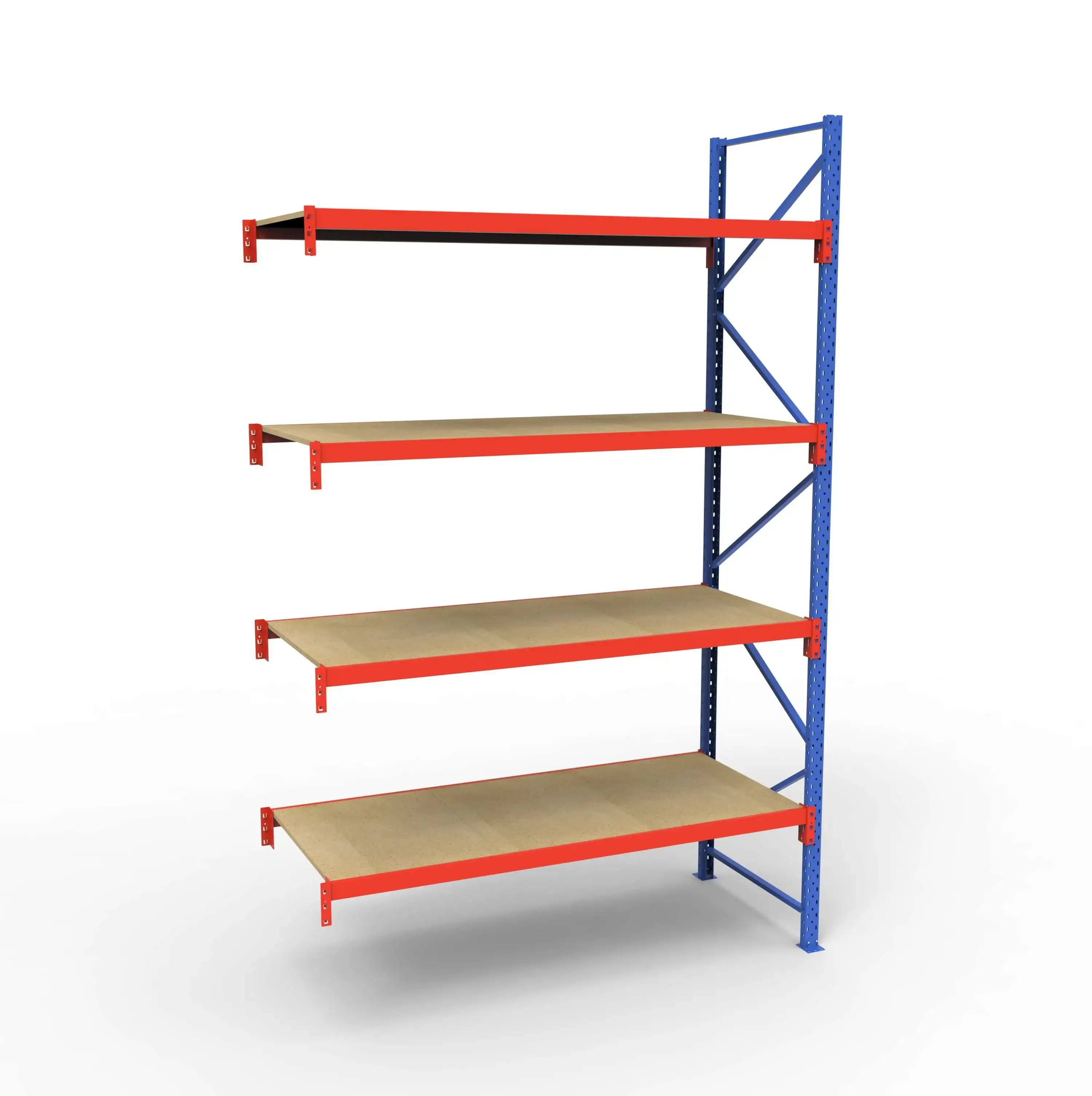 Lagerreol tilbygningsfag | 4 Lag | 180cm Vanger | H�jde: 300cm | Dybde: 80cm