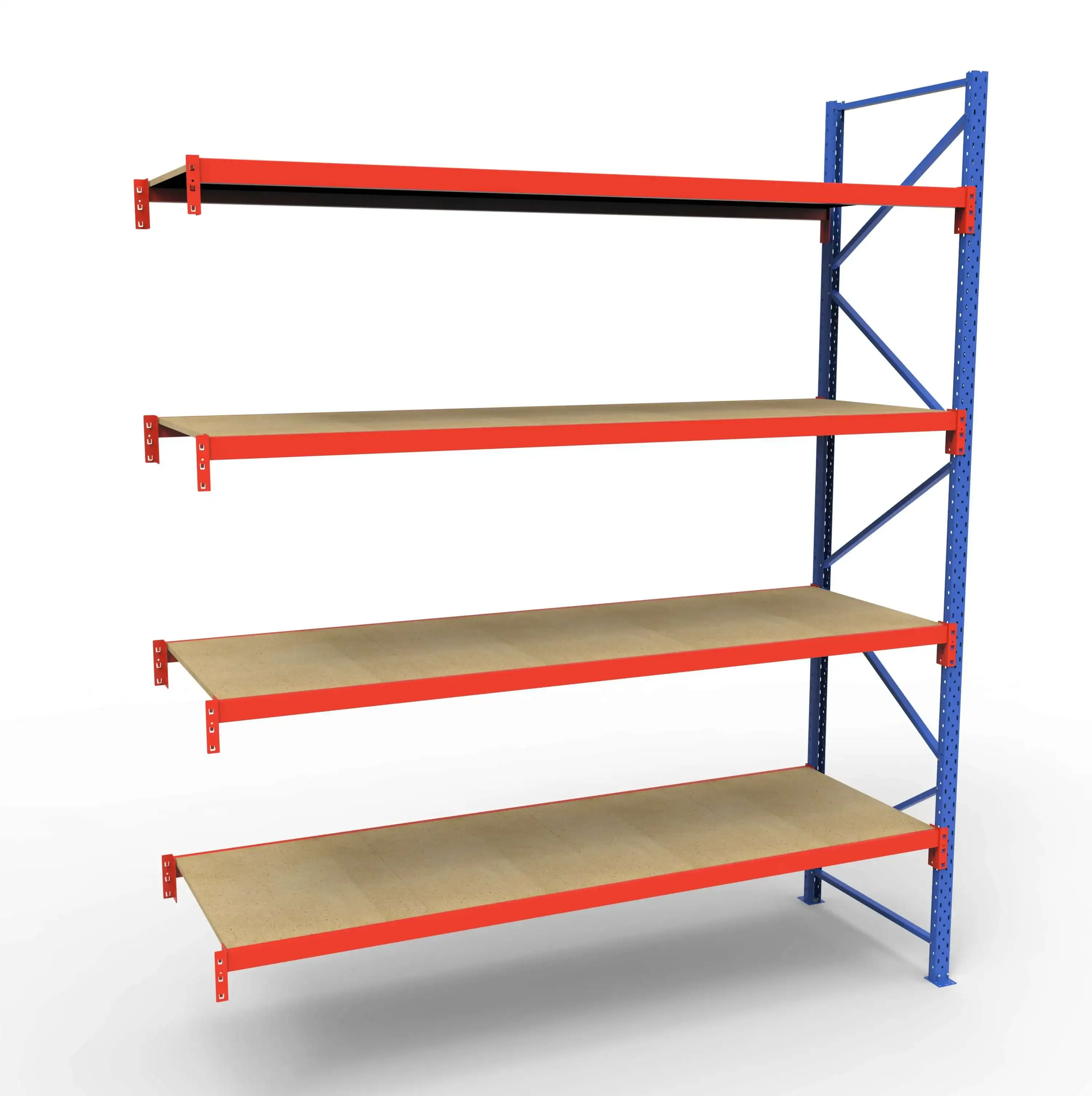 Lagerreol tilbygningsfag | 4 Lag | 240cm Vanger | H�jde: 300cm | Dybde: 80cm