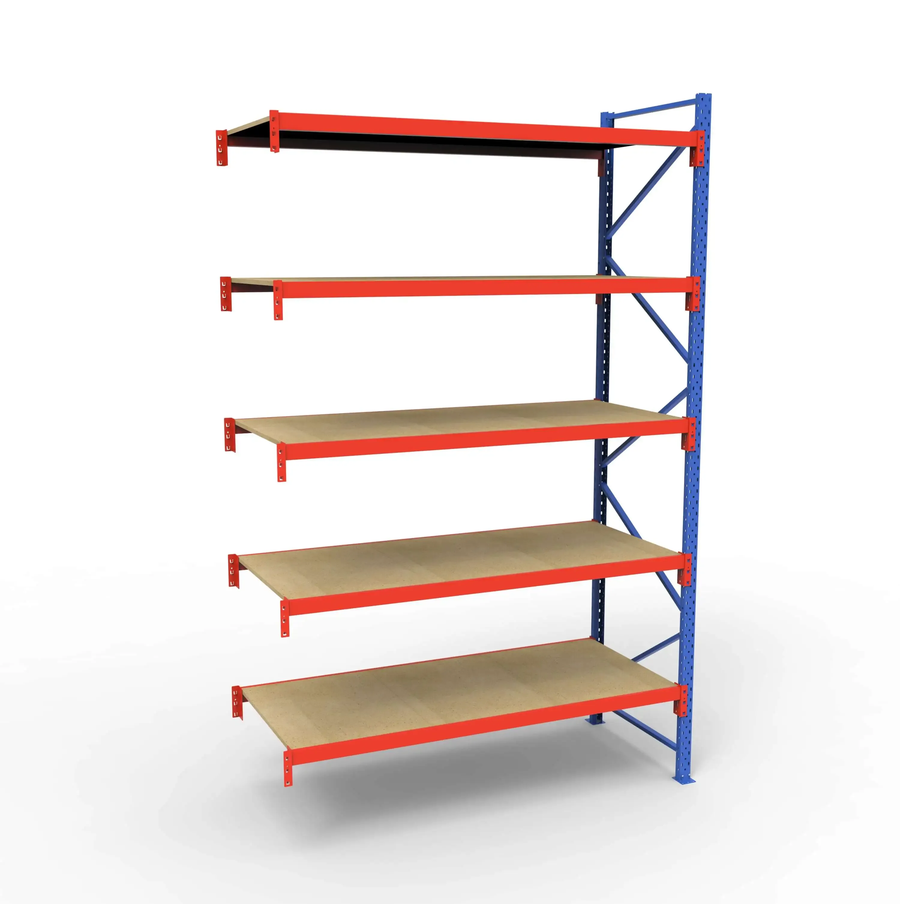Lagerreol tilbygningsfag | 5 Lag | 180cm Vanger | H�jde: 300cm | Dybde: 80cm