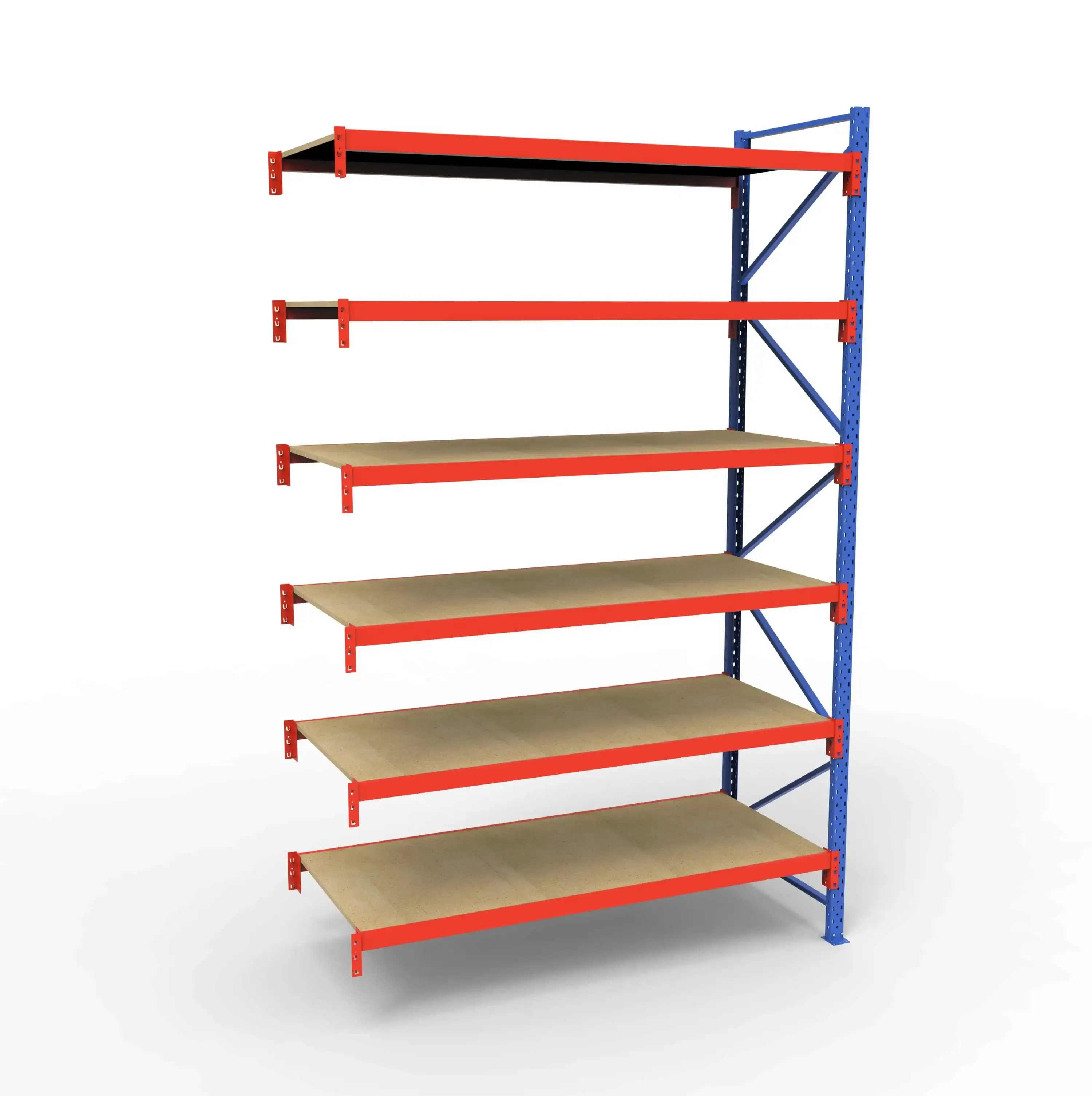 Lagerreol tilbygningsfag | 6 Lag | 180cm Vanger | H�jde: 300cm | Dybde: 80cm