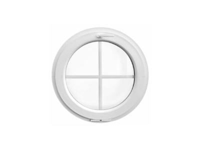 Runt fönster Kipp med invändiga spröjs. Fast PVC 80 cm