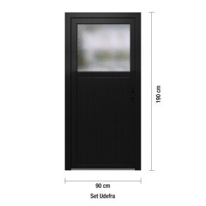 F�rr�dsd�rrar antracit PVC - 1/3 Frostat Glas 90 x 190