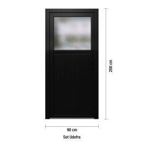 F�rr�dsd�rrar antracit PVC - 1/3 Frostat Glas 90 x 200