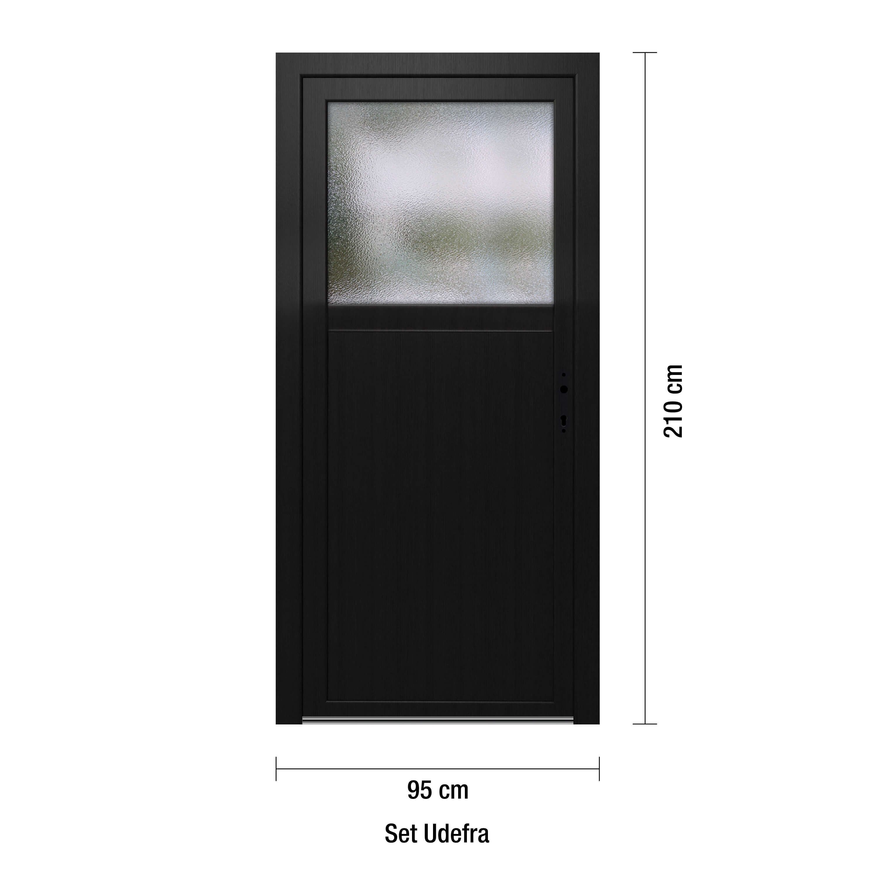 Förrdsdörrar antracit PVC - 1/3 Frostat Glas 95 x 210