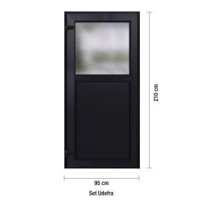 F&ouml;rr�dsd&ouml;rrar antracit PVC - 1/3 Frostat Glas 95 x 210
