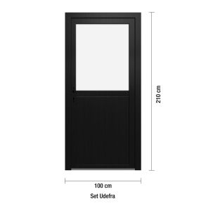 F&ouml;rr�dsd&ouml;rrar antracit PVC - 1/2 Klarglas  100 x 210
