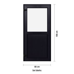 F&ouml;rr�dsd&ouml;rrar antracit PVC - 1/2 Klarglas 88 x 198