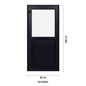 F&ouml;rr�dsd&ouml;rrar antracit PVC - 1/2 Klarglas 90 x 200