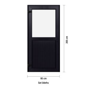 F&ouml;rr�dsd&ouml;rrar antracit PVC - 1/2 Klarglas  95 x 205