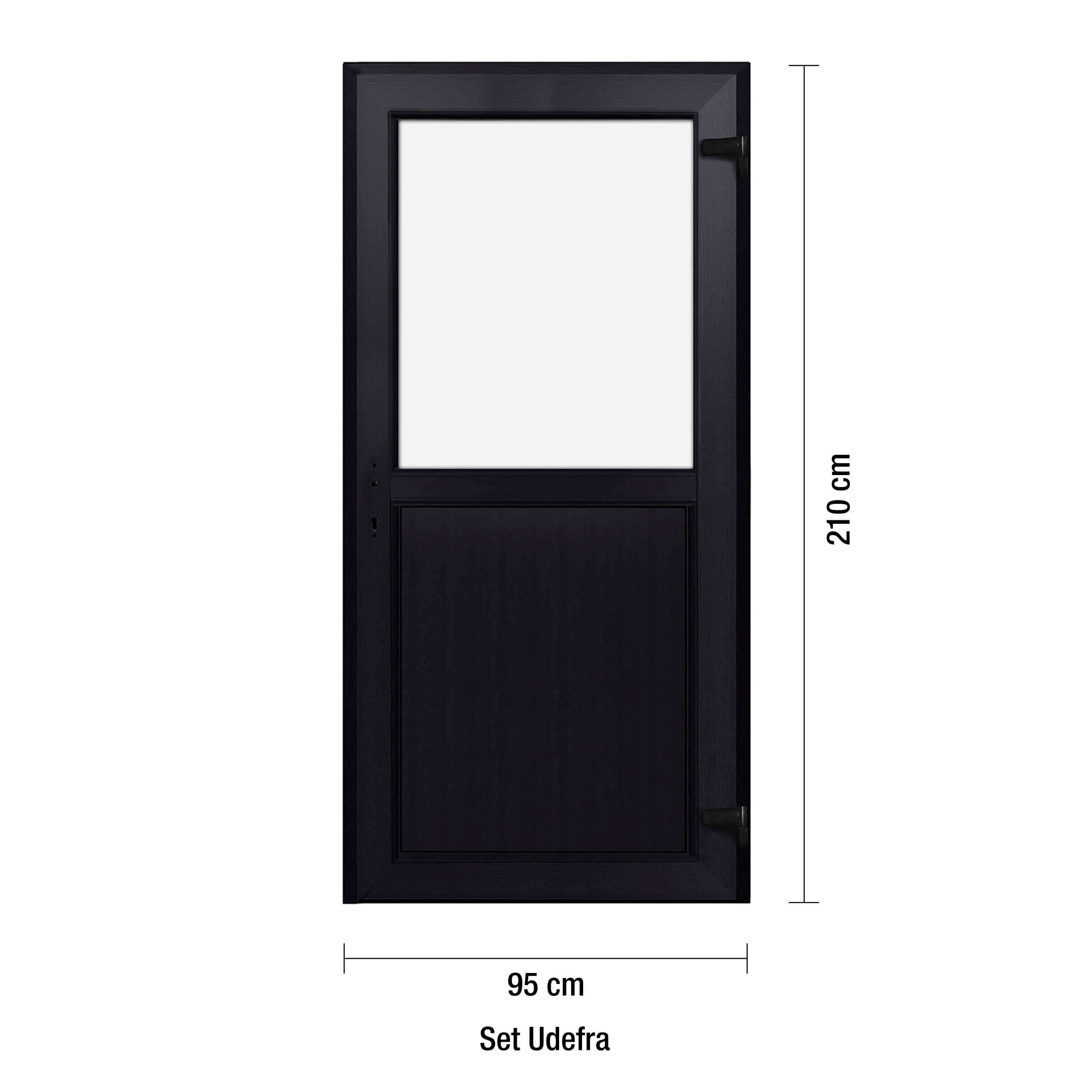 Förrdsdörrar antracit PVC - 1/2 Klarglas  95 x 210